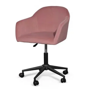 Ex Display - Enoch Blush Velvet Office Chair - Black Base by Interior Secrets - AfterPay Available by Interior Secrets, a Chairs for sale on Style Sourcebook