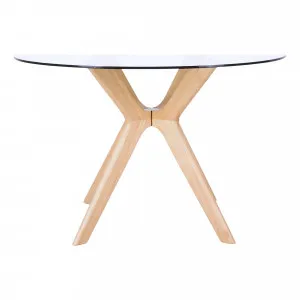 Padma Round Dining Table 100cm in Glass / Clear by OzDesignFurniture, a Dining Tables for sale on Style Sourcebook