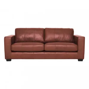 Gordon 3 Seater Sofa in Leather Cognac by OzDesignFurniture, a Sofas for sale on Style Sourcebook