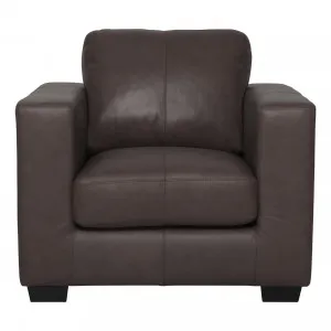 Gordon Armchair in Leather Dark Chocolate by OzDesignFurniture, a Chairs for sale on Style Sourcebook