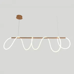 Nora Living Cavo Curved LED Linear Pendant Light Satin Brass by Nora Living, a Pendant Lighting for sale on Style Sourcebook