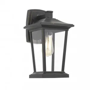 Telbix Walton Lantern Style Exterior Wall Light IP44 (E27) Black by Telbix, a Outdoor Lighting for sale on Style Sourcebook