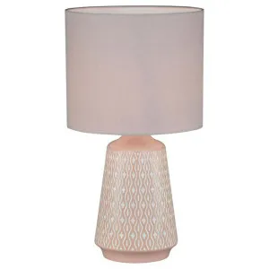 Moana Ceramic Base Table Lamp, Pink by Oriel Lighting, a Table & Bedside Lamps for sale on Style Sourcebook