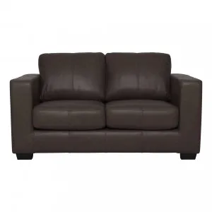 Gordon 2 Seater Sofa in Leather Dark Chocolate by OzDesignFurniture, a Sofas for sale on Style Sourcebook