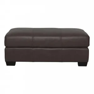 Gordon Ottoman in Leather Dark Chocolate by OzDesignFurniture, a Ottomans for sale on Style Sourcebook