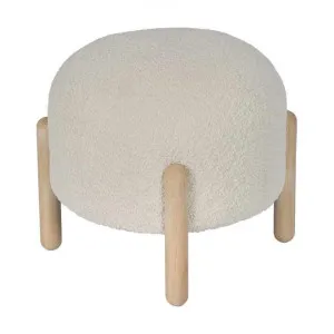 Maddison Fabric Round Ottoman Stool, Beige by Florabelle, a Ottomans for sale on Style Sourcebook
