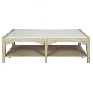 Cantara Marble Topped Mango Wood Rectangle Coffee Table, 130cm by Florabelle, a Coffee Table for sale on Style Sourcebook