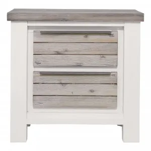 Halifax Bedside Table 58cm in Acacia Grey / White by OzDesignFurniture, a Side Table for sale on Style Sourcebook