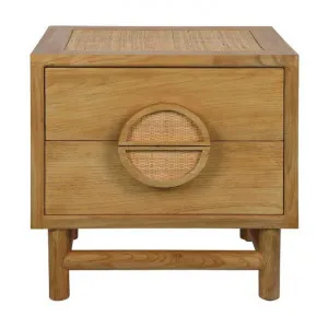 Rondo Timber & Rattan Bedside Table, Natural by MRD Home, a Bedside Tables for sale on Style Sourcebook