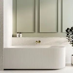 Bao Fluted 1500mm Back to Corner Bath - Matte White by Bao Bath, a Bathtubs for sale on Style Sourcebook