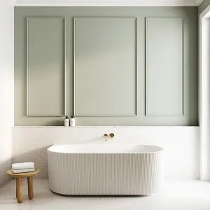 Bao Fluted 1500mm Back to Wall Bath - Matte White by Bao Bath, a Bathtubs for sale on Style Sourcebook