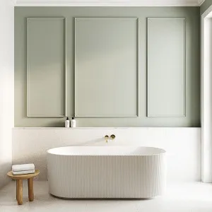 Bao Fluted 1500mm Freestanding Bath - Matte White by Bao Bath, a Bathtubs for sale on Style Sourcebook