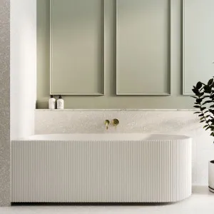 Bao Fluted 1700mm Back to Corner Bath - Matte White by Bao Bath, a Bathtubs for sale on Style Sourcebook