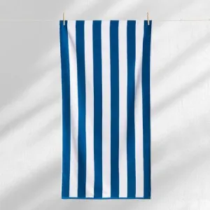 Canningvale Striped Cabana Beach Towel - Blue, Cotton Terry by Canningvale, a Outdoor Accessories for sale on Style Sourcebook