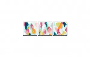 Set of 3 Colourful Abstract Wall Art Canvas 3 sizes available 50cm x 50cm by Luxe Mirrors, a Artwork & Wall Decor for sale on Style Sourcebook