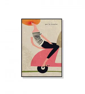 Retro Scooter Wall Art Canvas 4 sizes available 70cm x 50cm by Luxe Mirrors, a Artwork & Wall Decor for sale on Style Sourcebook