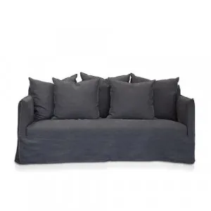 Como Linen Sofa Charcoal - 2.5 Seater by James Lane, a Sofas for sale on Style Sourcebook