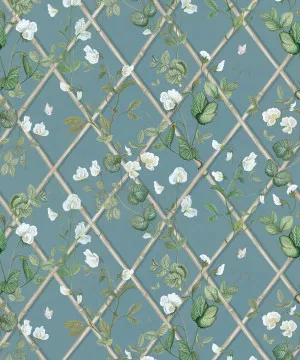 Petite Climbing Sweet Pea Wallpaper - Provence & Cane by Maine House Interiors, a Wallpaper for sale on Style Sourcebook