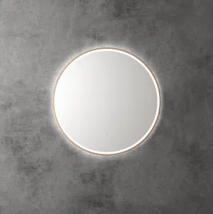 Touchless LED Round Mirror with Brushed Bronze Frame 70cm by Luxe Mirrors, a Illuminated Mirrors for sale on Style Sourcebook