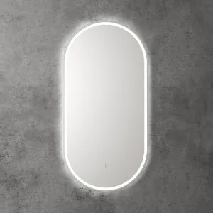 Touchless LED Pill Mirror with Brushed Nickel Frame 90cm x 45cm by Luxe Mirrors, a Illuminated Mirrors for sale on Style Sourcebook