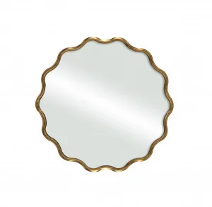 Amelia Round Gold Wall Mirror 100cm by Luxe Mirrors, a Mirrors for sale on Style Sourcebook