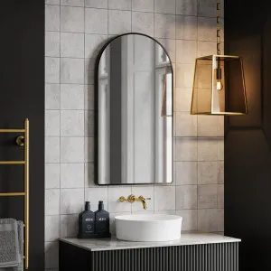 Ingrain Arch Shaped Matte Black Framed Mirror 500mm by 900mm by Ingrain, a Vanity Mirrors for sale on Style Sourcebook