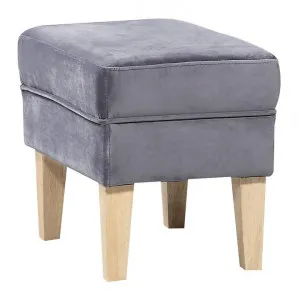 Ainslie Velvet Fabric Footstool, Slate by Brighton Home, a Stools for sale on Style Sourcebook