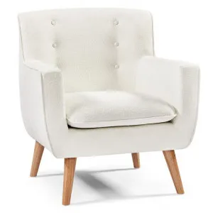 Molena Boucle Fabric Lounge Armchair, White by Brighton Home, a Chairs for sale on Style Sourcebook