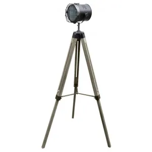 Duston Timber Tripod Spotlight Floor Lamp by New Oriental, a Floor Lamps for sale on Style Sourcebook