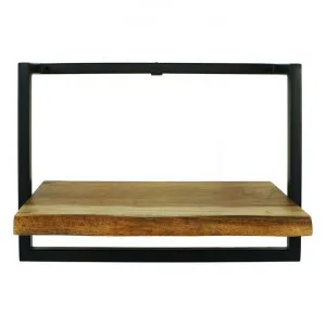 Marco Mango Wood & Steel Wall Shelf, 1 Tier, 45cm by Chateau Legende, a Decorative Boxes for sale on Style Sourcebook