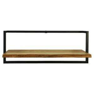 Marco Mango Wood & Steel Wall Shelf, 1 Tier, 75cm by Chateau Legende, a Decorative Boxes for sale on Style Sourcebook