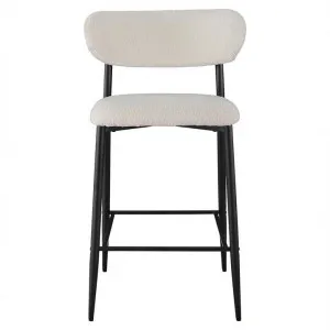 Linate Boucle Fabric Counter Stool, Off White by Viterbo Modern Furniture, a Bar Stools for sale on Style Sourcebook