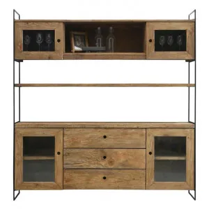 Dultic Recycled Pine Timber & Iron Hutch Cabinet by Winsun Furniture, a Cabinets, Chests for sale on Style Sourcebook