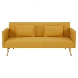 Brae Fabric Click Clack Sofa Bed, 3 Seater, Mustard by Emporium Oggetti, a Sofa Beds for sale on Style Sourcebook