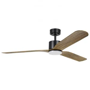 Iluka Indoor / Outdoor DC Ceiling Fan with CCT LED Light & Remote, 150cm/60", Black / Rustic Brown by Eglo, a Ceiling Fans for sale on Style Sourcebook