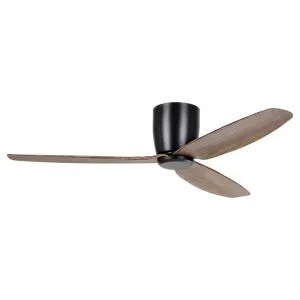 Seacliff Indoor / Outdoor DC Hugger Ceiling Fan with Remote, 132cm/52", Black / Light Walnut by Eglo, a Ceiling Fans for sale on Style Sourcebook