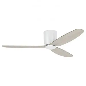 Seacliff Indoor / Outdoor DC Hugger Ceiling Fan with Remote, 132cm/52", White / Gessami Oak by Eglo, a Ceiling Fans for sale on Style Sourcebook