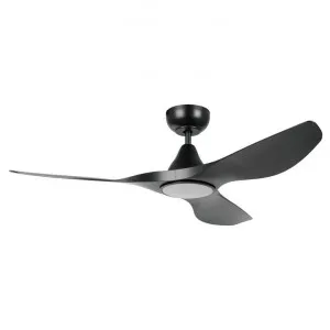 Surf DC Ceiling Fan with CCT LED Light & Remote, 122cm/48", Black by Eglo, a Ceiling Fans for sale on Style Sourcebook