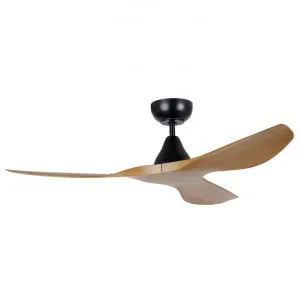 Surf DC Ceiling Fan with Remote, 122cm/48", Black / Teak by Eglo, a Ceiling Fans for sale on Style Sourcebook