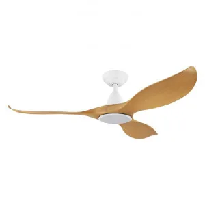 Noosa Indoor / Outdoor DC Ceiling Fan with CCT LED Light & Remote, 132cm/52", White / Bamboo by Eglo, a Ceiling Fans for sale on Style Sourcebook