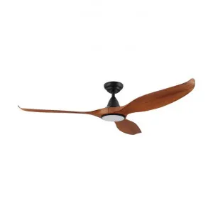 Noosa Indoor / Outdoor DC Ceiling Fan with CCT LED Light & Remote, 150cm/60", Black / Teak by Eglo, a Ceiling Fans for sale on Style Sourcebook