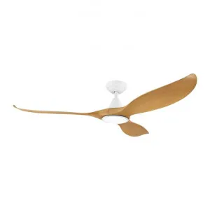 Noosa Indoor / Outdoor DC Ceiling Fan with CCT LED Light & Remote, 150cm/60", White / Bamboo by Eglo, a Ceiling Fans for sale on Style Sourcebook