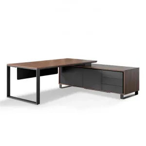 Janell 2.3m Right Return Office Desk - Walnut by Interior Secrets - AfterPay Available by Interior Secrets, a Desks for sale on Style Sourcebook