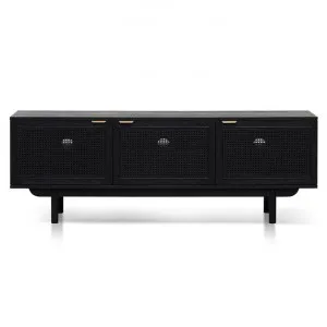 Arcadia Elm Timber & Rattan 3 Door TV Unit, 170cm, Black by Conception Living, a Entertainment Units & TV Stands for sale on Style Sourcebook