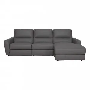 Portland 3 Seater Recliner Sofa + Chaise RHF in Dark Grey by OzDesignFurniture, a Sofas for sale on Style Sourcebook