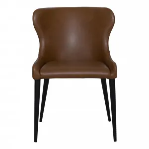 Roma Dining Chair in Missouri Leather Brown by OzDesignFurniture, a Dining Chairs for sale on Style Sourcebook