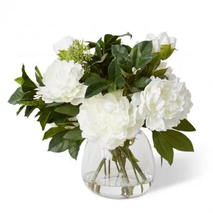Peony & Seed Mix  - Alma Vase - 45 x 45 x 43cm by Elme Living, a Plants for sale on Style Sourcebook