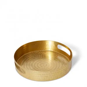 Madur Tray Gold - 33 x 33 x 7cm by Elme Living, a Trays for sale on Style Sourcebook