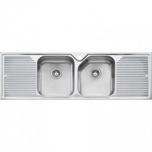 Nu-Petite Double Bowl Topmount Sink With Double Drainer by Nu-Petite, a Kitchen Sinks for sale on Style Sourcebook