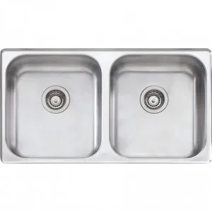 Nu-Petite Double Bowl Topmount Sink With Drainer by Nu-Petite, a Kitchen Sinks for sale on Style Sourcebook